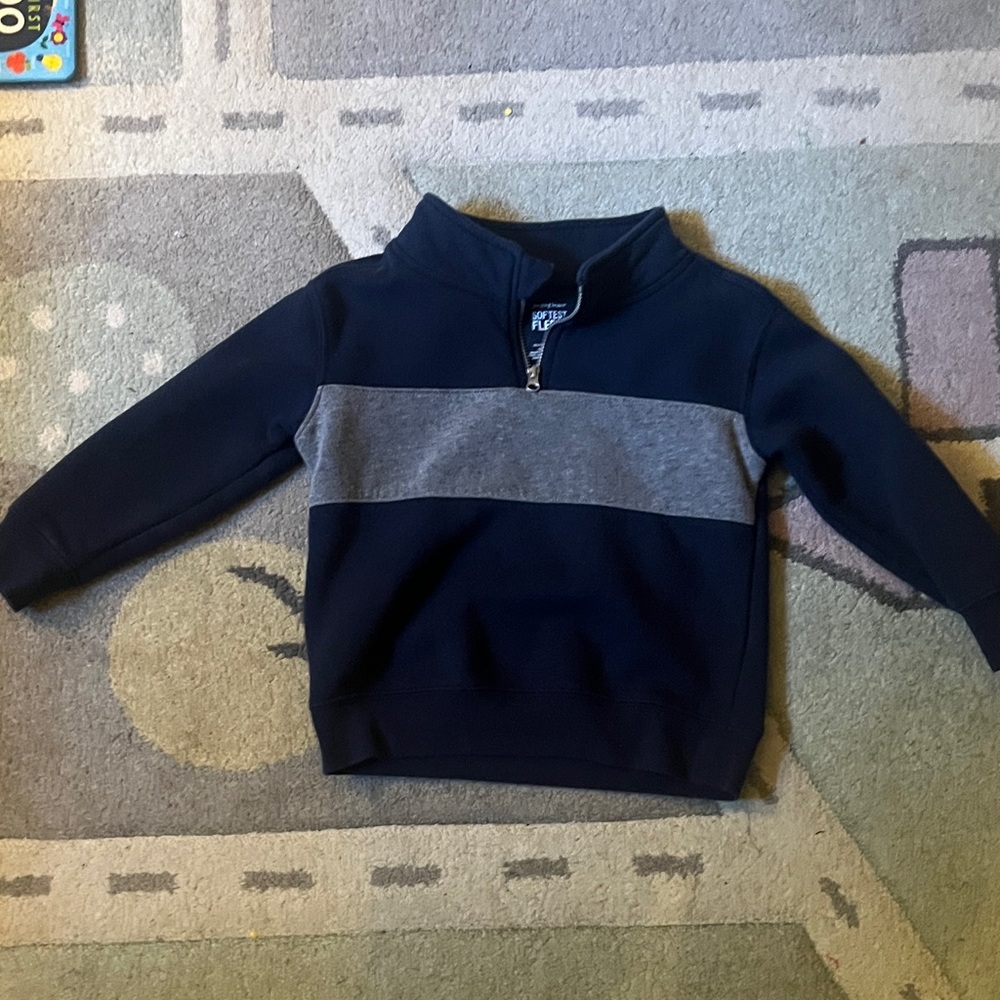 Jumping Beans Navy and Gray Kids 3/4 pullover Sweatshirt 4t